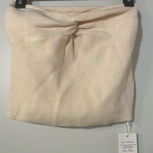 Elegant Cream Knit Tube Top